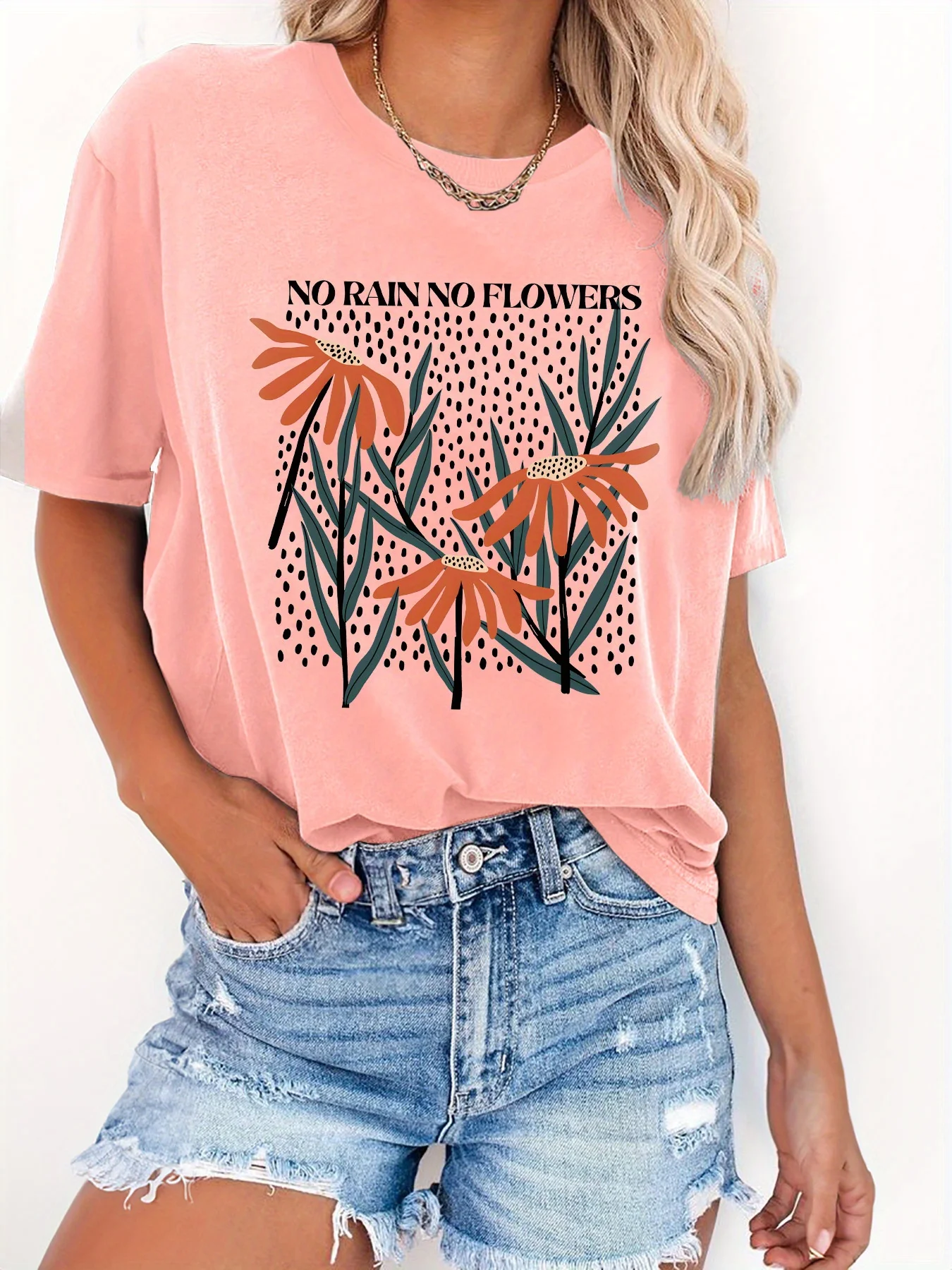 Geen regen Geen bloemenprint T - Summer Rain Clothing recensie en prijs