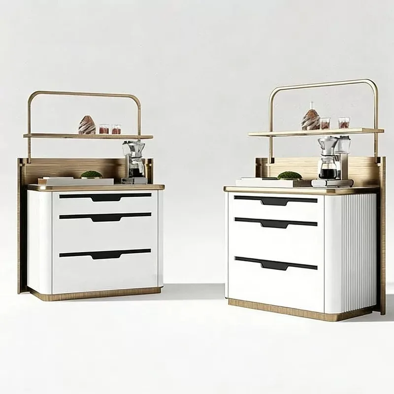 Hotel clubhouse dining side cabinet, modern simple multi-functional minibar locker, solid wood water bar counter dining cabinet
