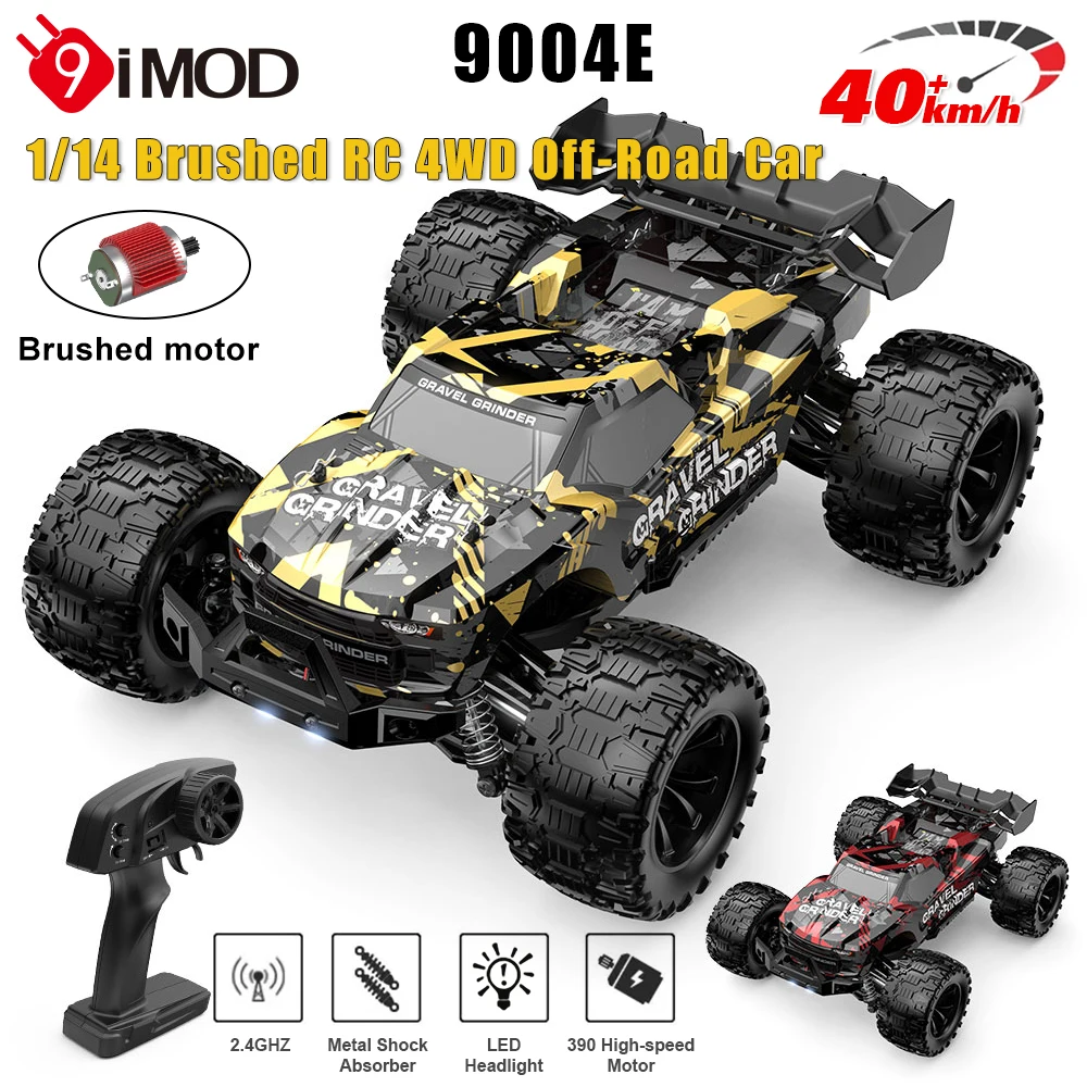 9IMOD 9004E RC Car 1/14 2.4G 4WD 40KM/H 30A 3in1 WaterProof ESC 390 Motor 1500mAh Brushed Off-Road Car For Rock Sand Grass Road