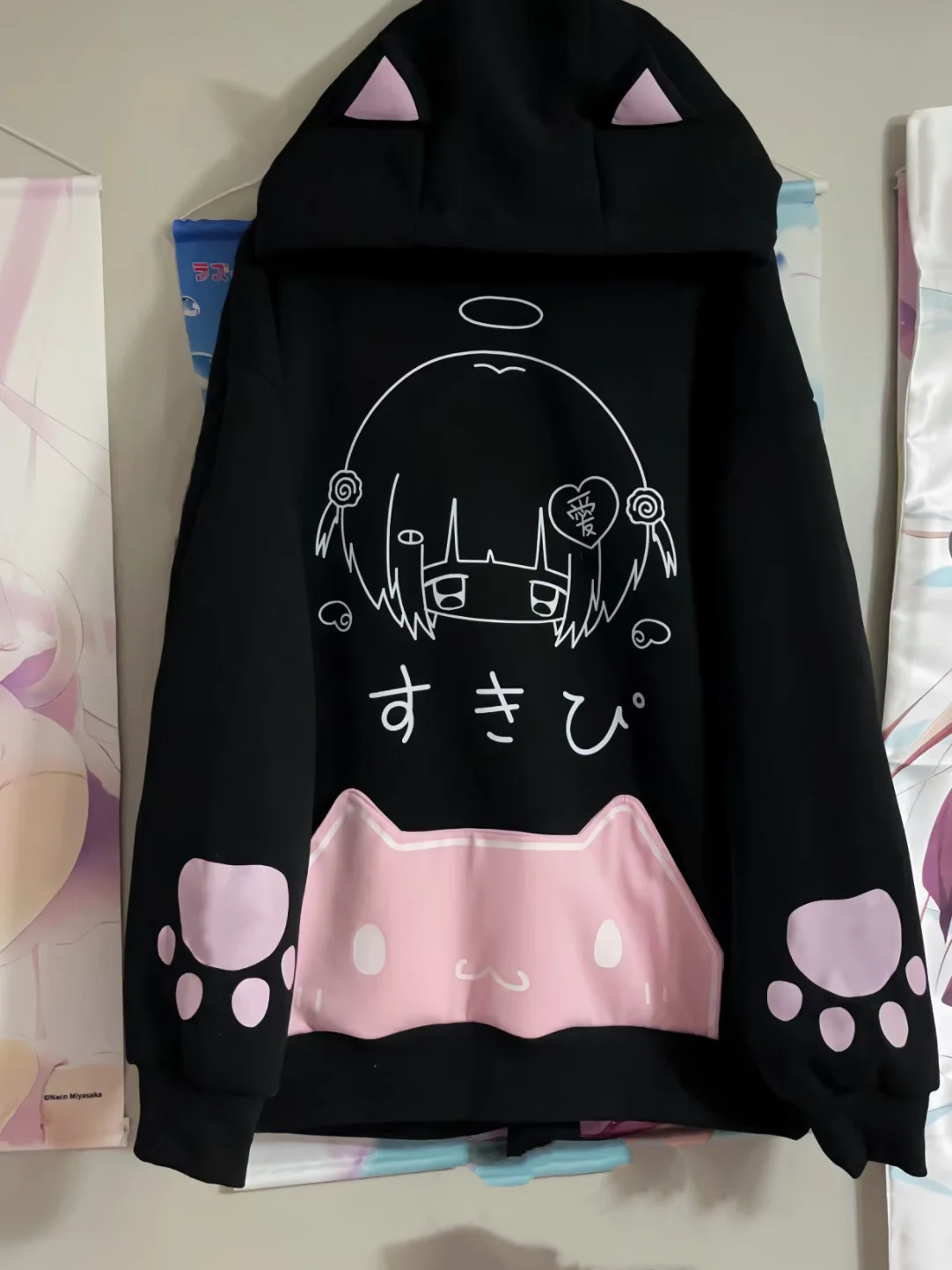 High Street Cat Ear Fleece Hooded Preppy Style Japanese Sudadera Mujer Cartoon Pullovers Women Y2k Kawaii Sweet Sweatshirts