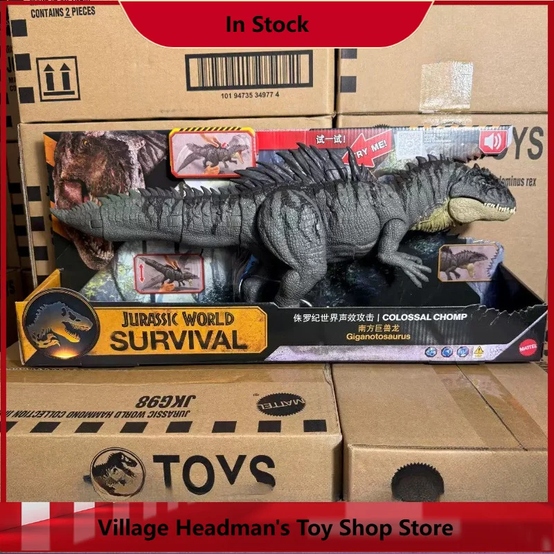 Jurassic World Survival Giganotosaurus Dinosaur Interactive Sound Attack Linkage Action Figure Simulation Dino Model Toys Gift