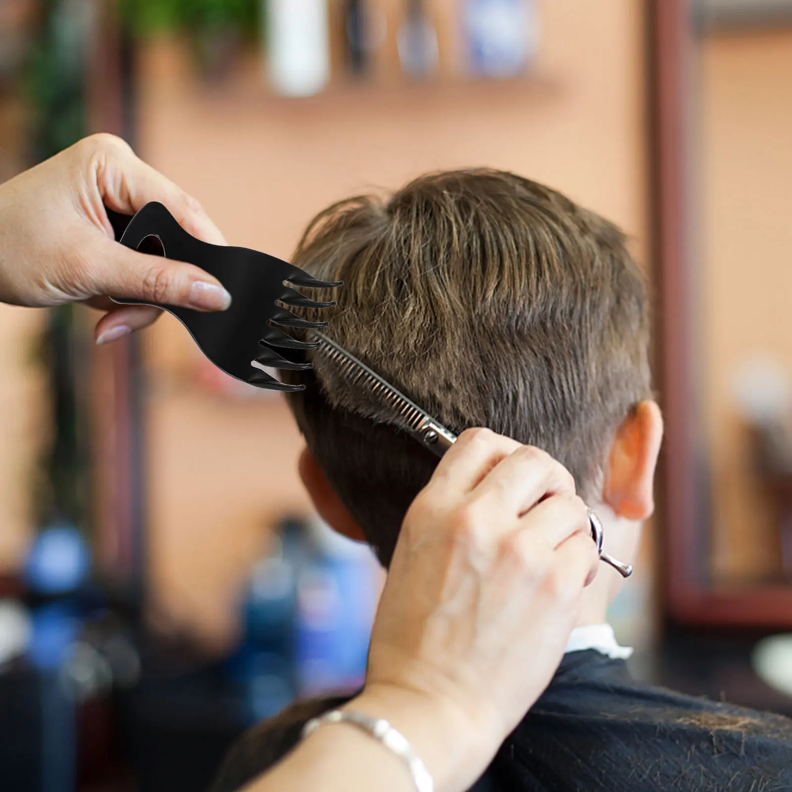 

6pcs Oil Hair Fork Comb Wide Teeth Plastic Hair Styling Tool For Scalp Massage Durable Men Hairdressing Salon Home Use