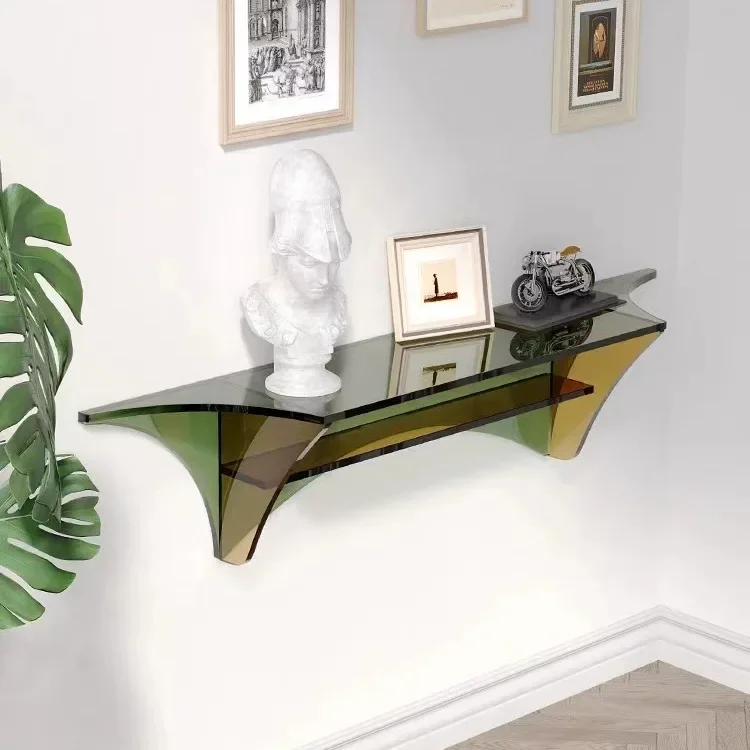 Entrance Table Acrylic Wall-mounted Decorative Shelf Corridor Aisle Entrance Retro Narrow