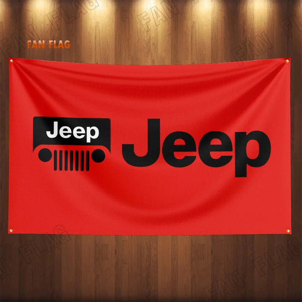 90x150CM Racing-Jeeps Car Flag Banner For Car Racing Decoration Poster Tapestry Polyester Outdoor Home