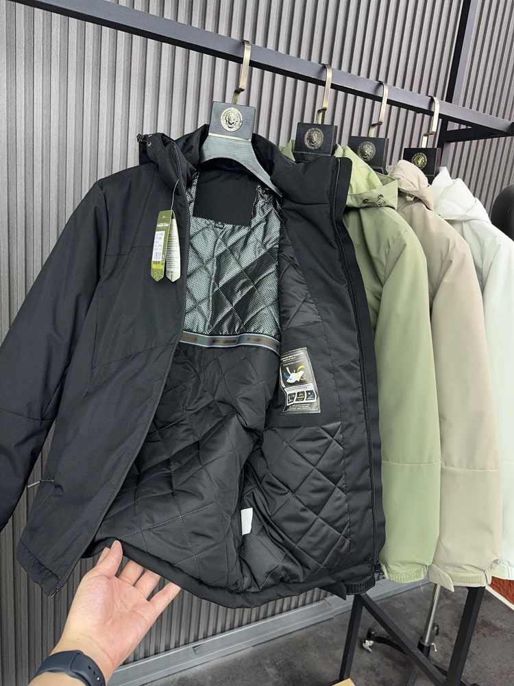 

Мужская теплая хлопковая куртка с капюшоном, повседневная верхняя одежда Thiened Stand Fit Faion Urban Sle Pampa&