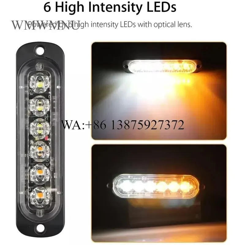 Wmwmnu Factory Direct Sale 12V 18W Red Blue White Amber Warning Lights Emergency Vehicle LED Strobe Lights for Vehicles