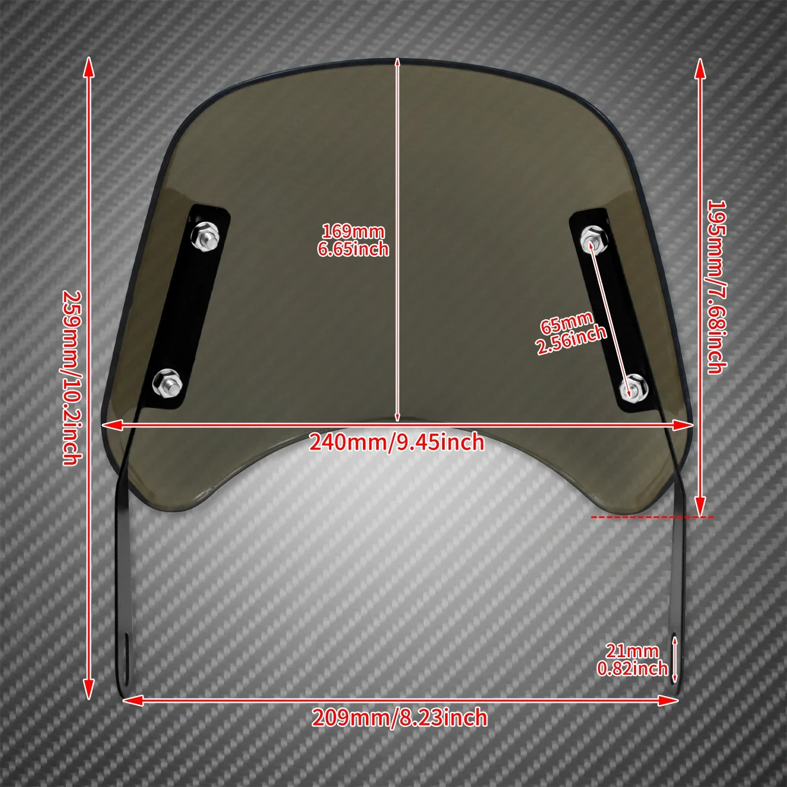 Universal Motorcycle Windshield 6.5
