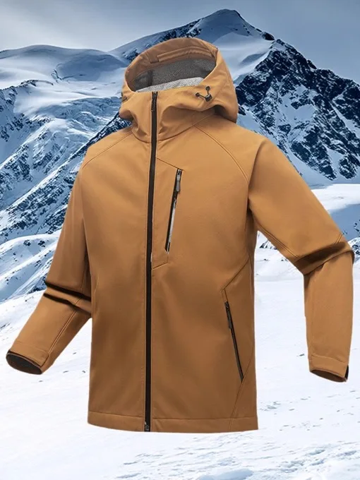 

Мужское пальто с капюшоном на подкладке Fce, водонепроницаемое ветрозащитное уличное осенне-зимнее пальто, нежирное моющееся повседневное свободное пальто