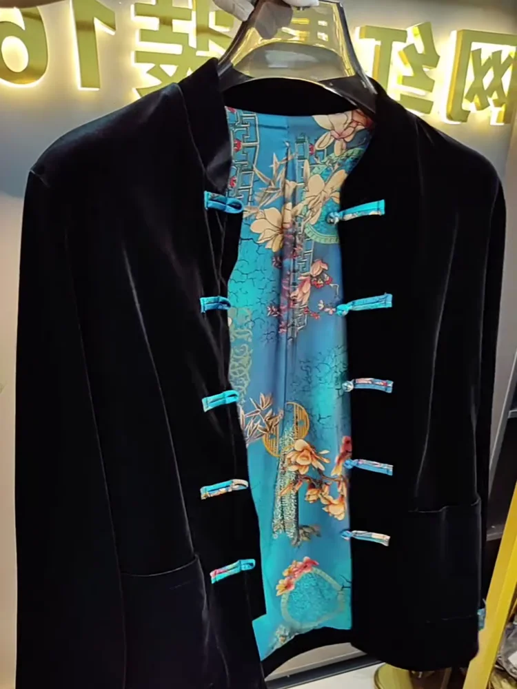 

Осенний новый мужской повседневный высококачественный костюм Haome Tang Jaet с вышивкой, модный свободный крой, длинный све, молодежный