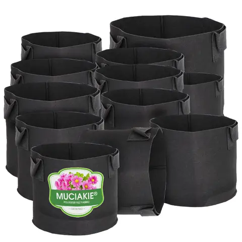 1-30 갤런 블랙 성장 가방 1MM 펠트 심기 보육 냄비 꽃 식물 컨테이너 야채 토마토 감자 재배자 실내 옥외