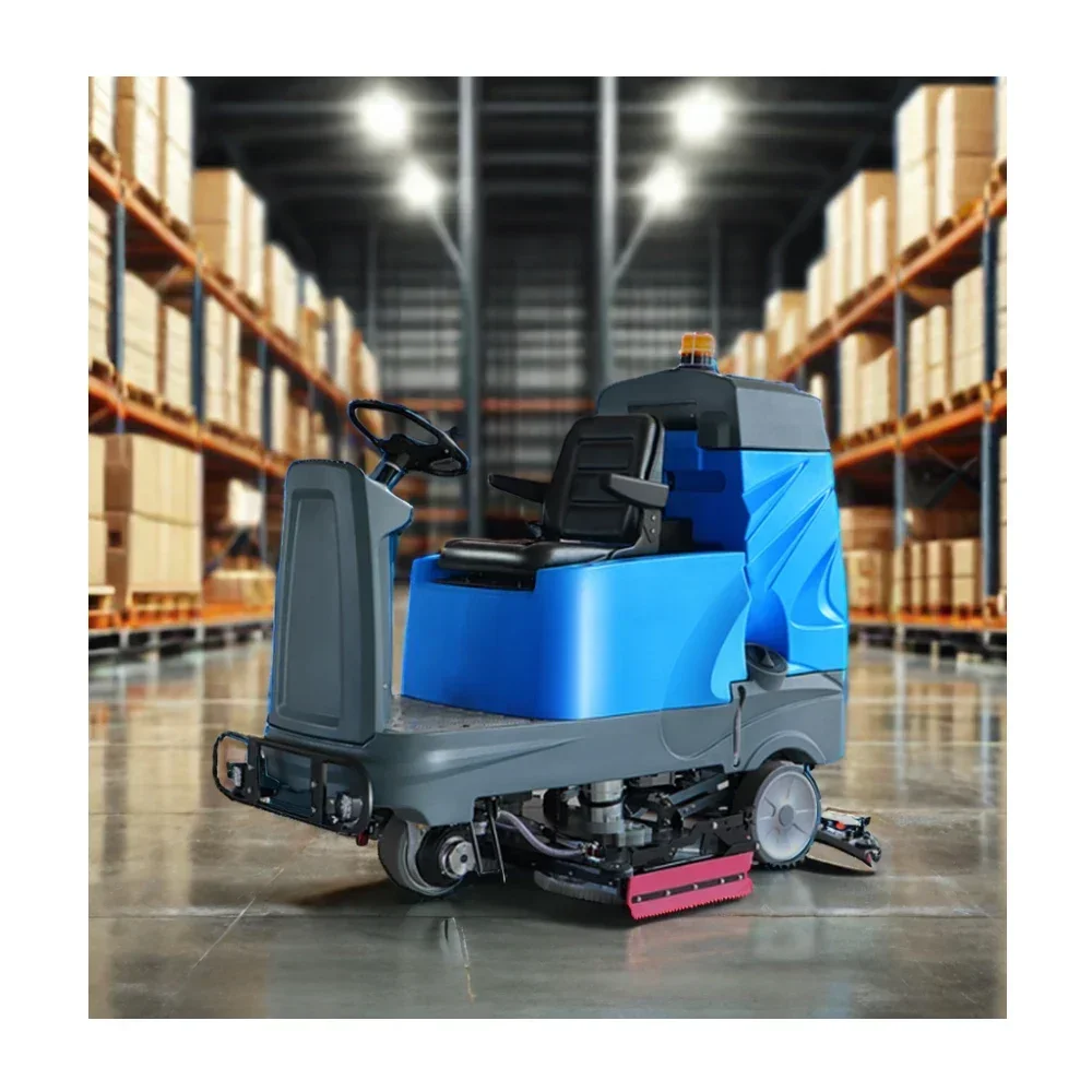 2025SMD-X200 EU-Certified Intelligent Ride-On Floor Scrubber Customized Industrial Washer with Double Brushes for Rug Cleaning