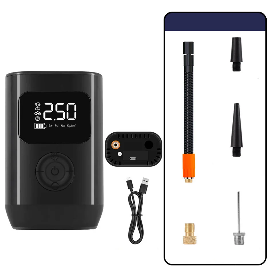 

Vehicle-mounted wireless inflator Portable multifunctional digital display emergency automobile tire inflator inflator