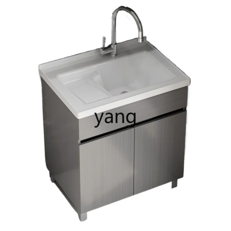 

CX Ceramic Wash Wardrobe Stainless Steel Balcony Laundry Tub with Washboard Hand Washing Washbasin