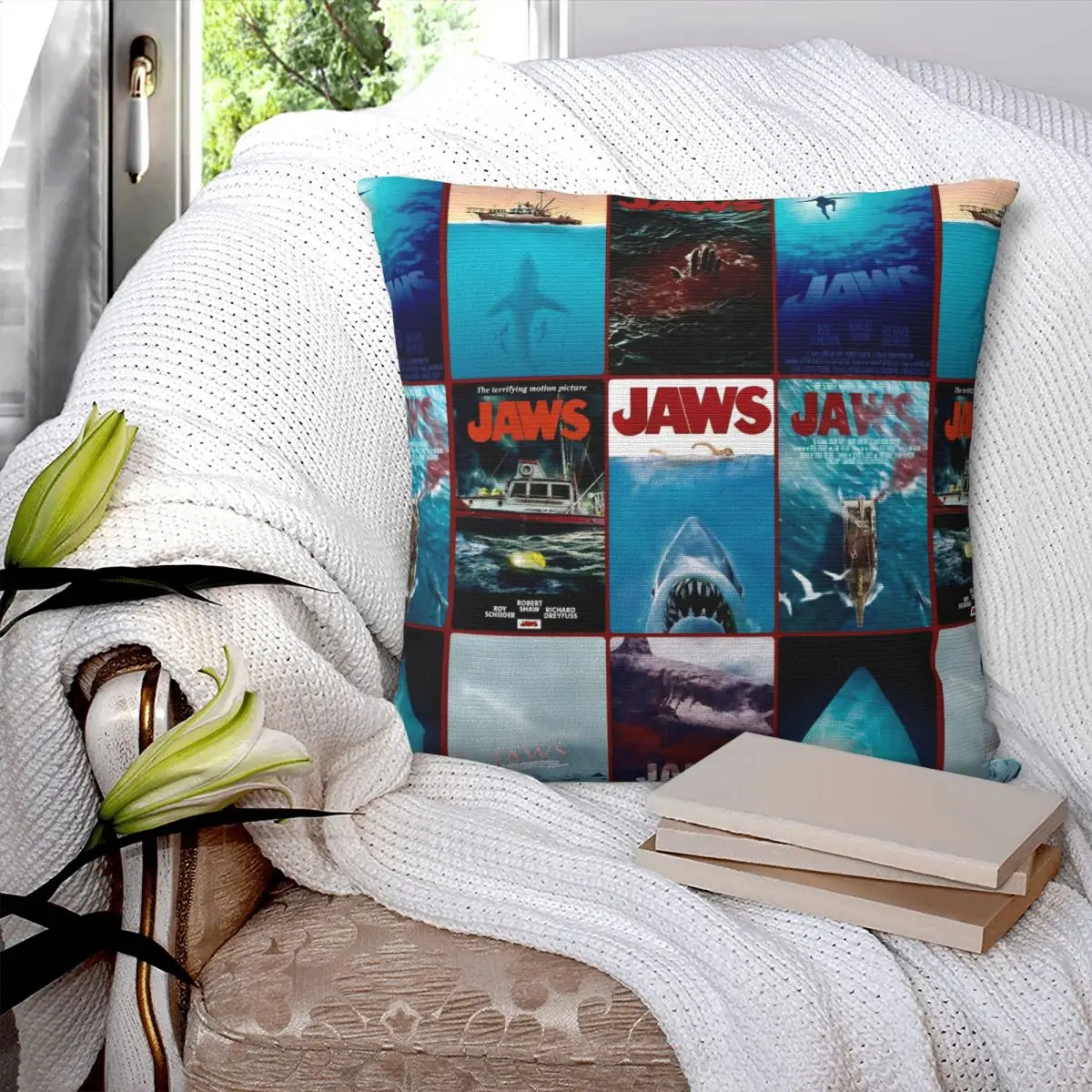 Jaws Film Pillowcase Soft Polyester Cushion Cover Gift Pillow Case Cover Home Dropshipping 40X40cm