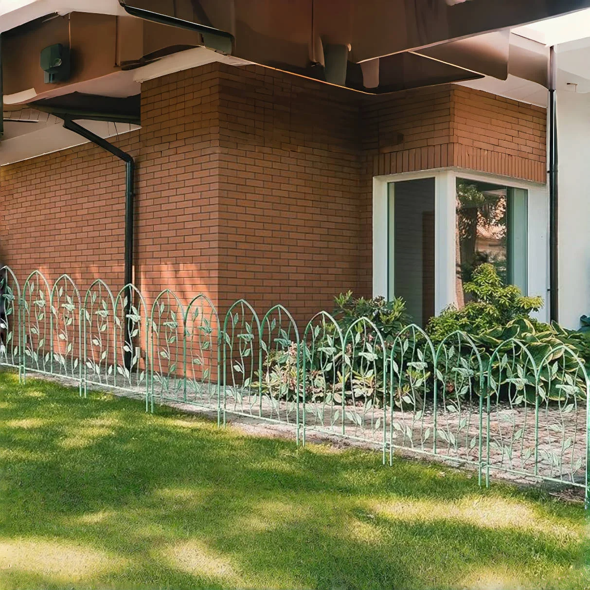 5Pcs Wrought Iron Fence Balcony Multifunctional Flower Stand Outdoor Villa Railing Garden Trellis Decoration Heightened Iron Fence
