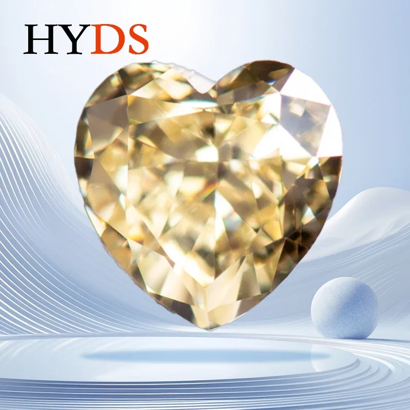 

Cubic Zirconia Yellow Color Crushed Ice Cut Heart Shape Charms Beads for Jewelry Making Rings Pendant Materials No Certificate