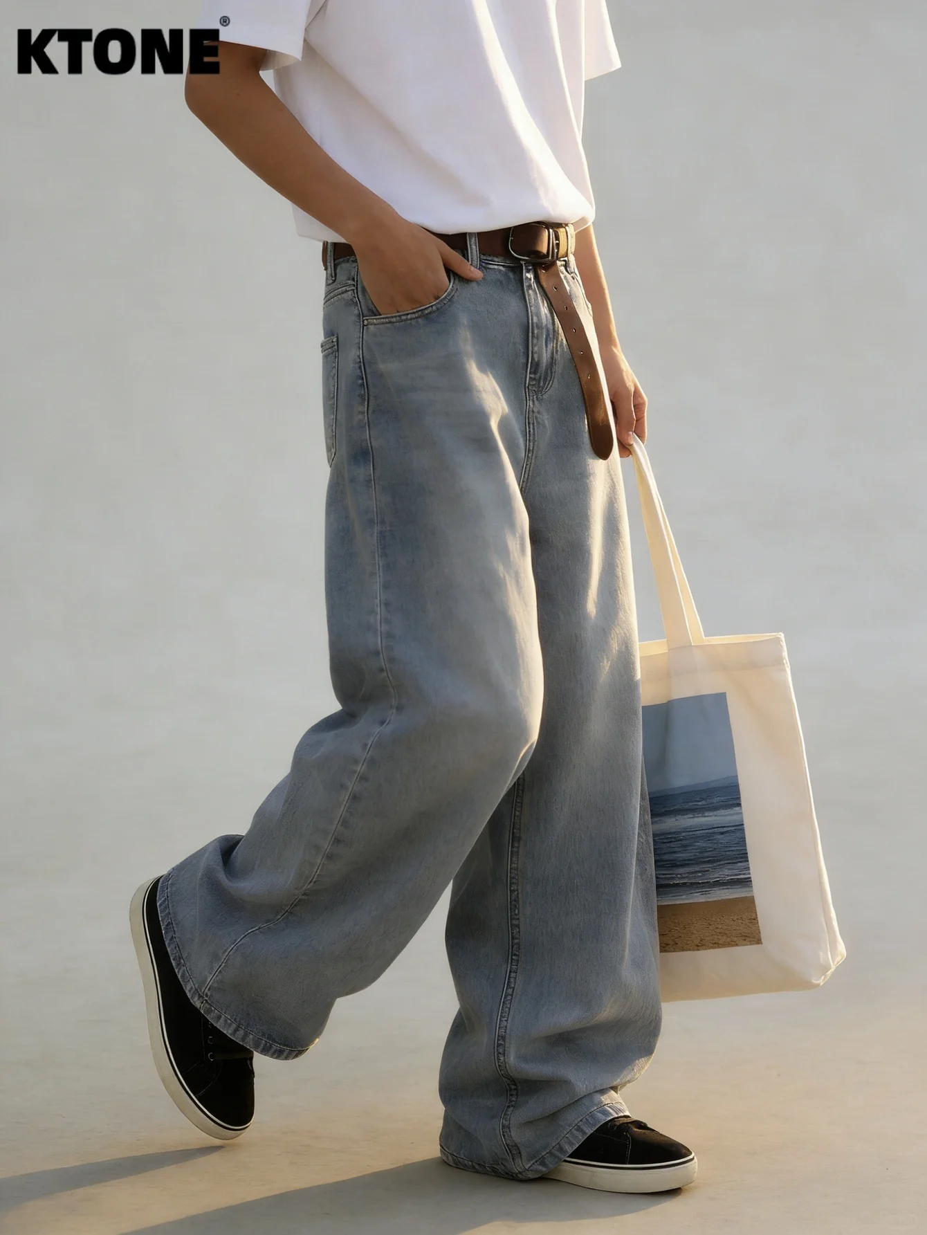 

Blue Baggy Jeans For Dating Light Retro Y2K Original Drip For Man Street Trousers No accessories or belts included