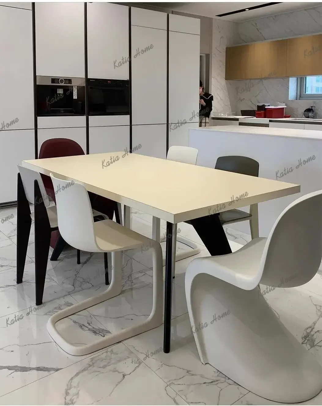 YJ Interior Square Modern Dining Tables For Small Space Kitchen Dining Tables RoomHouse Mesa Redonda Comedor Nordic Furniture
