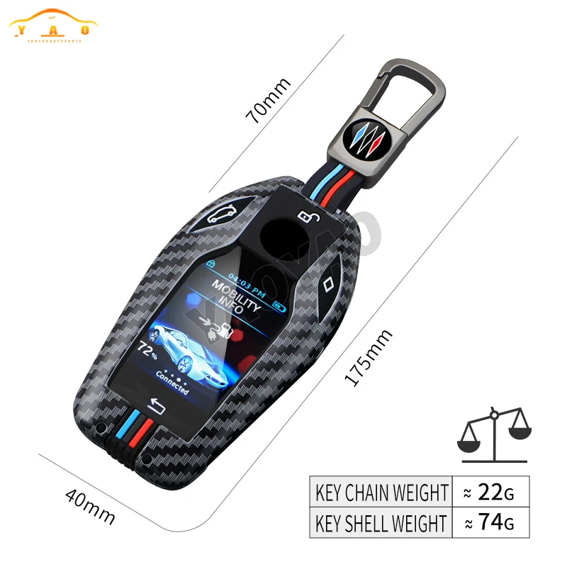 

2025 New Carbon Fiber Car Key Case For BMW Display LCD 5 Series 6 Series 7 Series 8 Series G01 G02 G05 G11 G12 G30