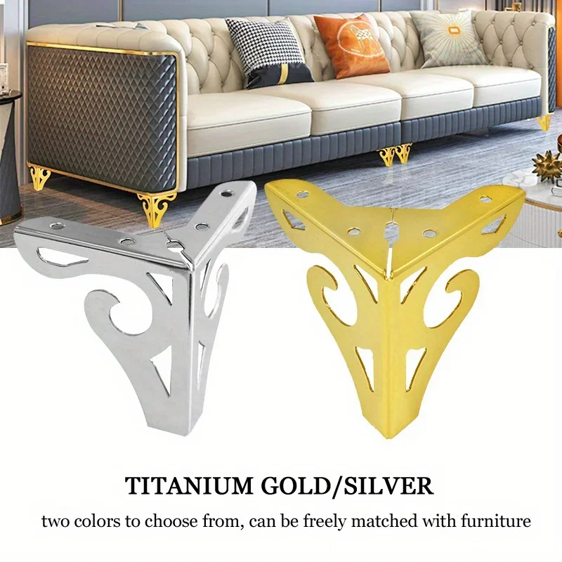 12cm modern design hollowed out furniture sofa legs chrome metal furniture style table coffee table cabinet TV stool sofa legs