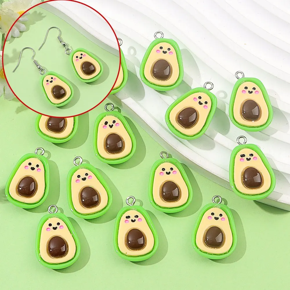 Colgante de resina con forma de aguacate, utilizado para pulseras, collares, pendientes, tobilleras, accesorios de decoración para fiestas, 3/7/14 Uds.