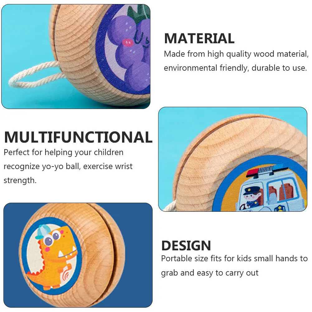 2 قطعة خشبية صديقة للبيئة دائم المعصم ممارسة الكرة لعبة المحمولة الحيوان نمط التعلم التعليمية للأطفال