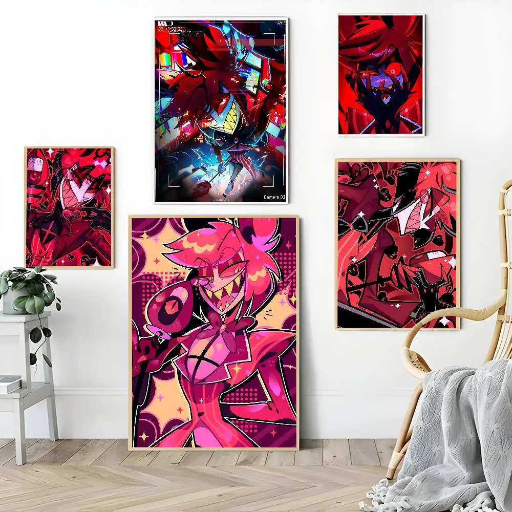 Anime Alastor Hotel Hazbin Classic Vintage Posters Whitepaper Prints Posters Artwork Kawaii Room Decor