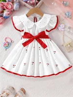 2025 Summer New Girls Infant Floral Print Dress Breathable Baby Princess Dress 0-3 Years Cool Short Sleeve Outfit 3