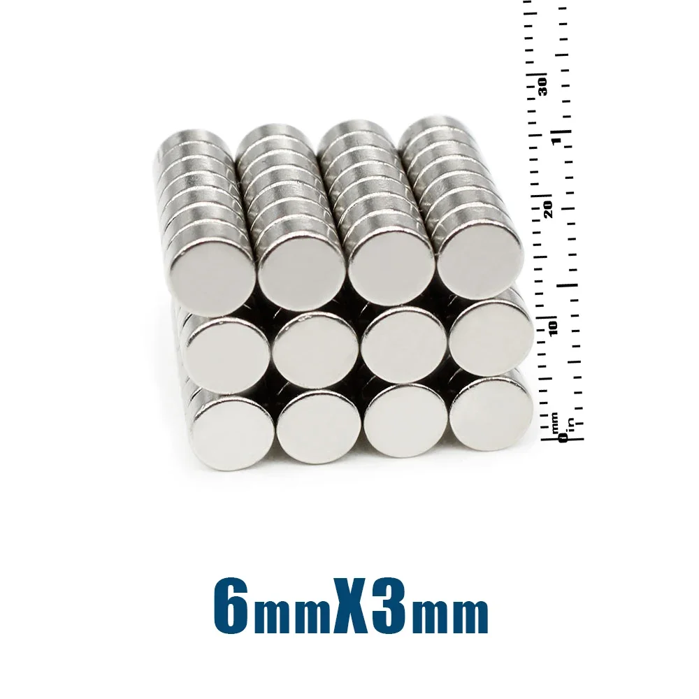 Piccoli magneti circolari 6x3mm 6x3mm per frigoriferi domestici, uffici fai da te 6x3mm