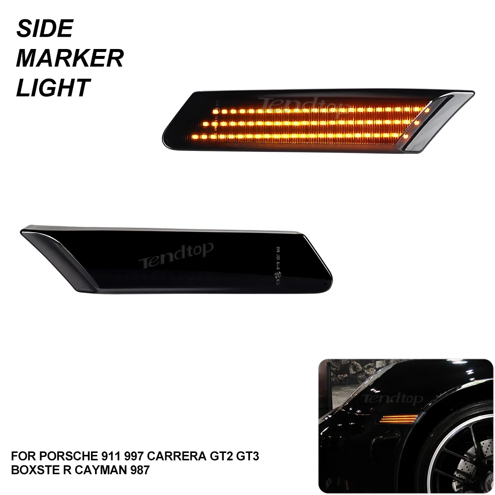 No Error Car LED Mirror Turn Signal Indicator Side Lamp For Porsche 911 997 Carrera GT2 GT3 Boxster Cayman 987