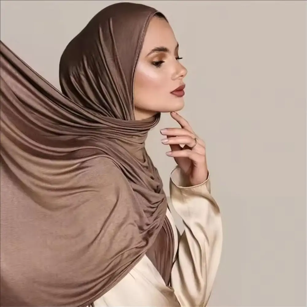 Fashion 170x60cm Hijab Scarf Soft Modal Cotton Plain Hijab Long Turban Wrap Women