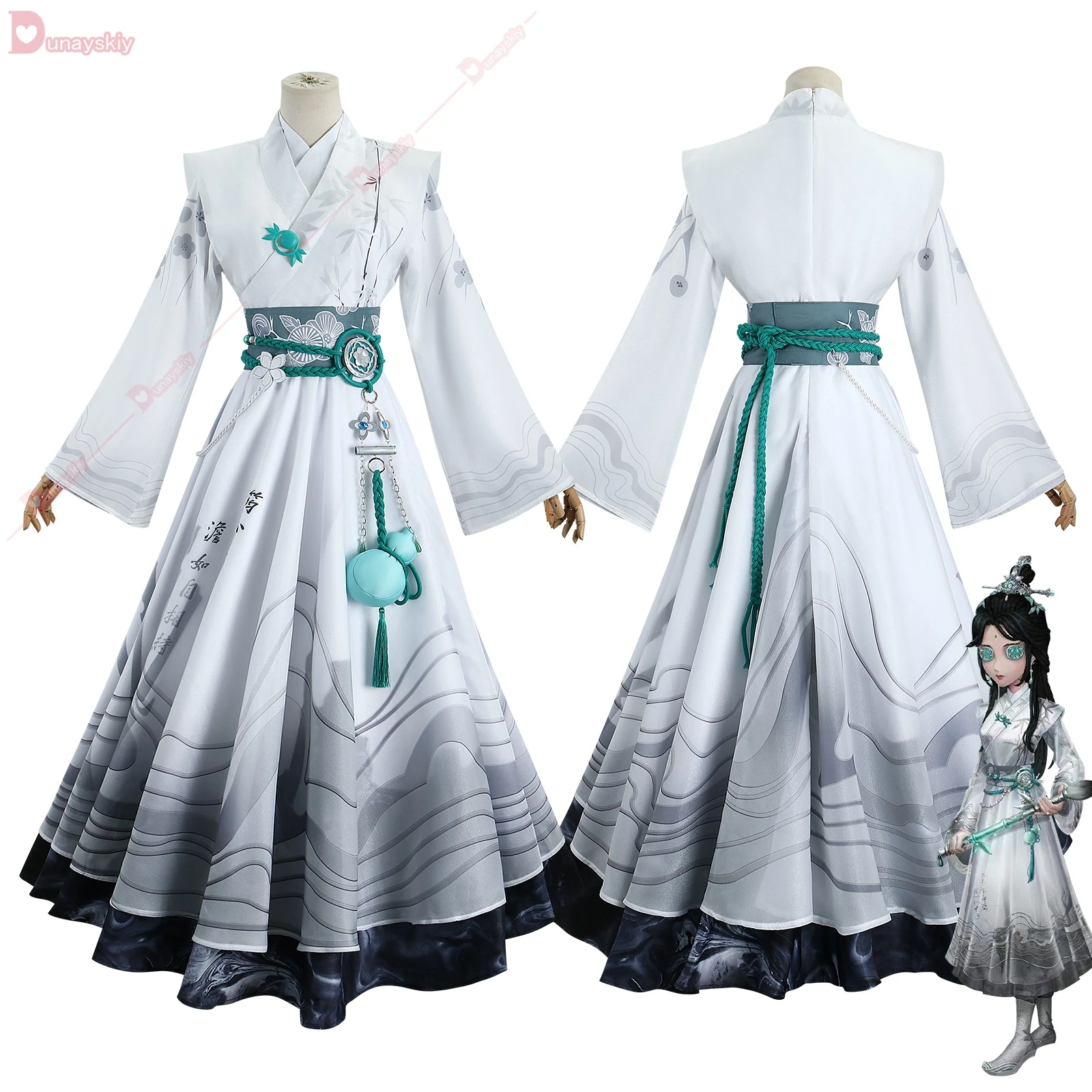 Antiqua rische Cosplay Anime Qi Shiyi Cosplay Kostüm chinesischen Stil Uniform Röcke Perücke Set Halloween Party Outfit für Frau Requisite