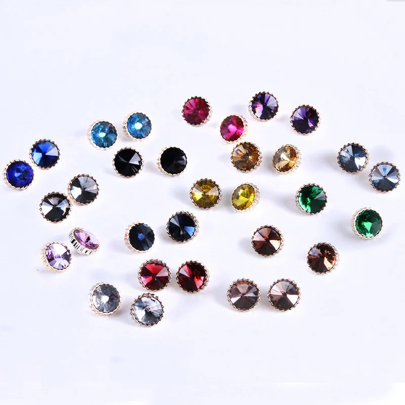 12.5mm Stylish And Sparkling Acrylic Buttons With Crystal And Rhinestone Accents Ideal For Fashionable Attire 100pc/lot