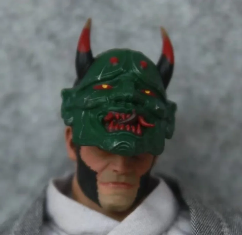 1:12 Scale Soldier Green Samurai Mask Model for 6'' Figure