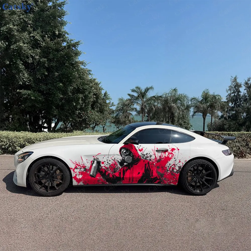 2pcs Graffiti Maker Car Sticker, Full Body Floral Decoration Covering Scratches, Waterproof Car Sticker. Car Vinyl Wraps