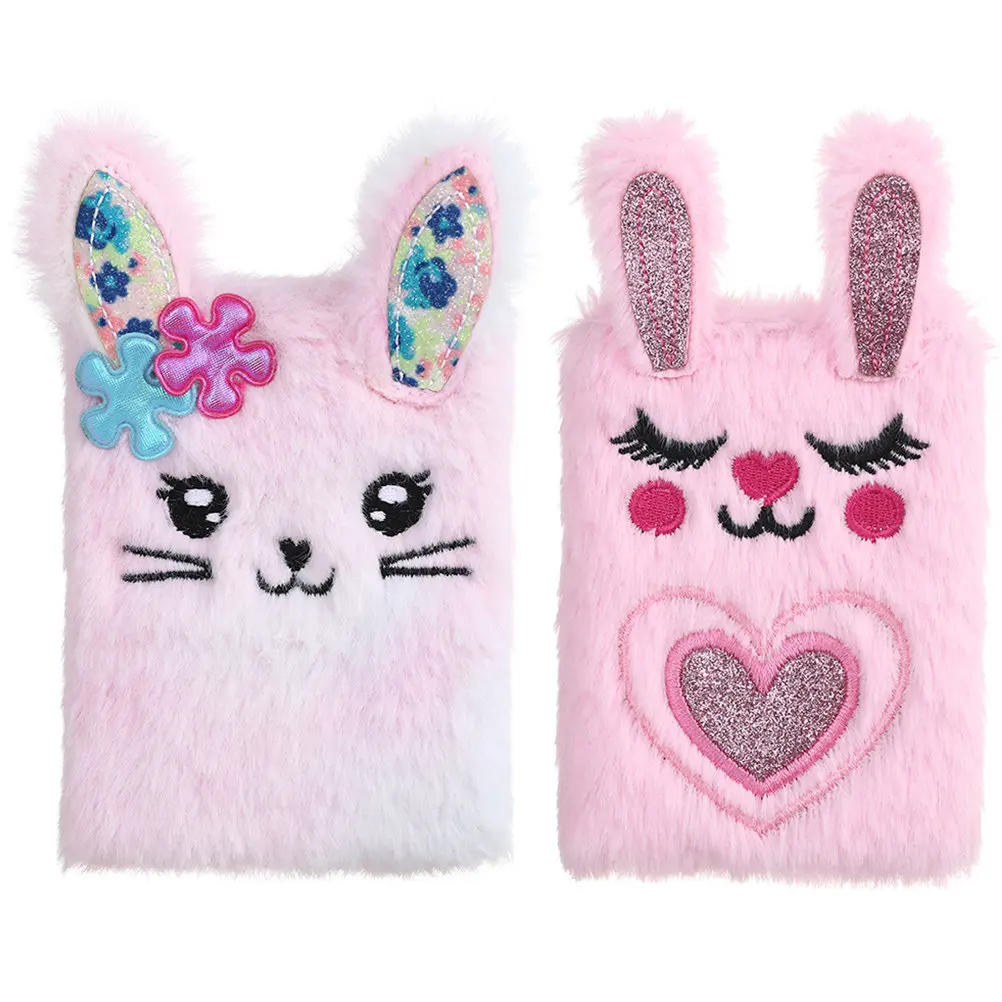 

2Pcs Cartoon Notebook Rabbit Shape Soft Cover Multi-Function Journal Diary Book Daily Use Girl Notebook Student Note Supply
