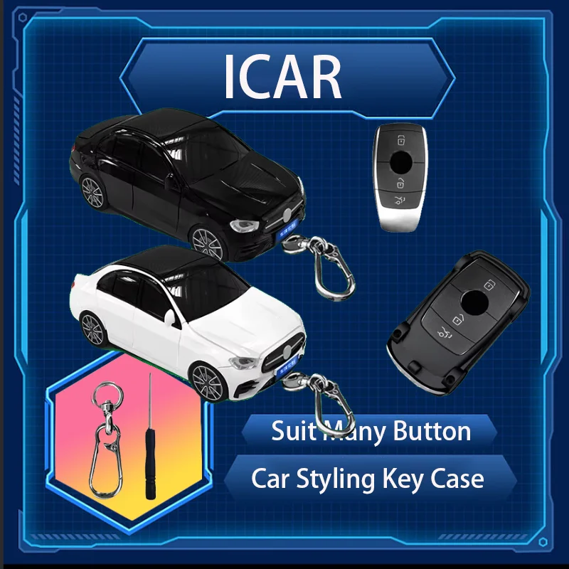 

For Benz Glc Class Car Model Key Case Car Key Case Cover for Mercedes-Benz CLA CLS GLA GLB GLC GLE GLS EQA EQB EQC 3 4 Button