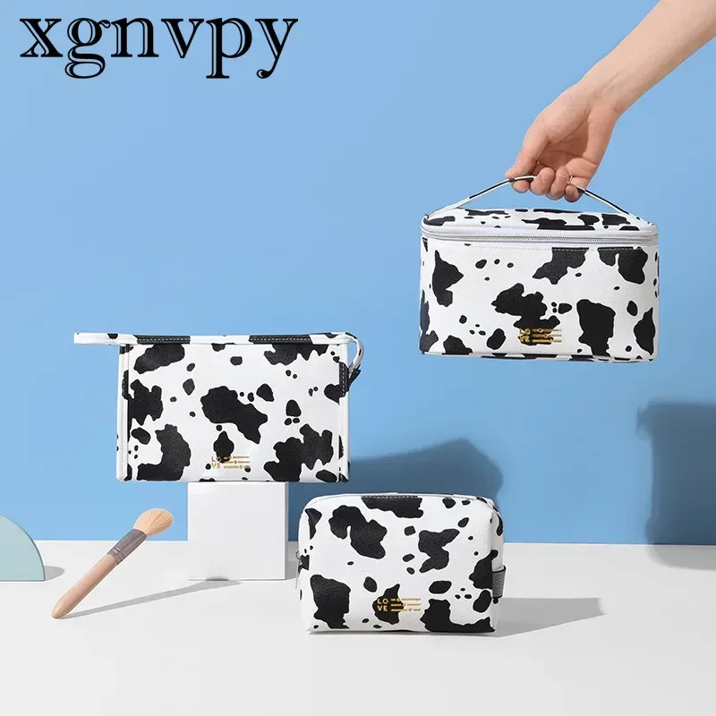 

Водонепроницаемая полиуретановая косметичка xgnvpy с принтом Ins Wind Cow, портативная косметичка для путешествий с молочным принтом, сумка для хранения косметики