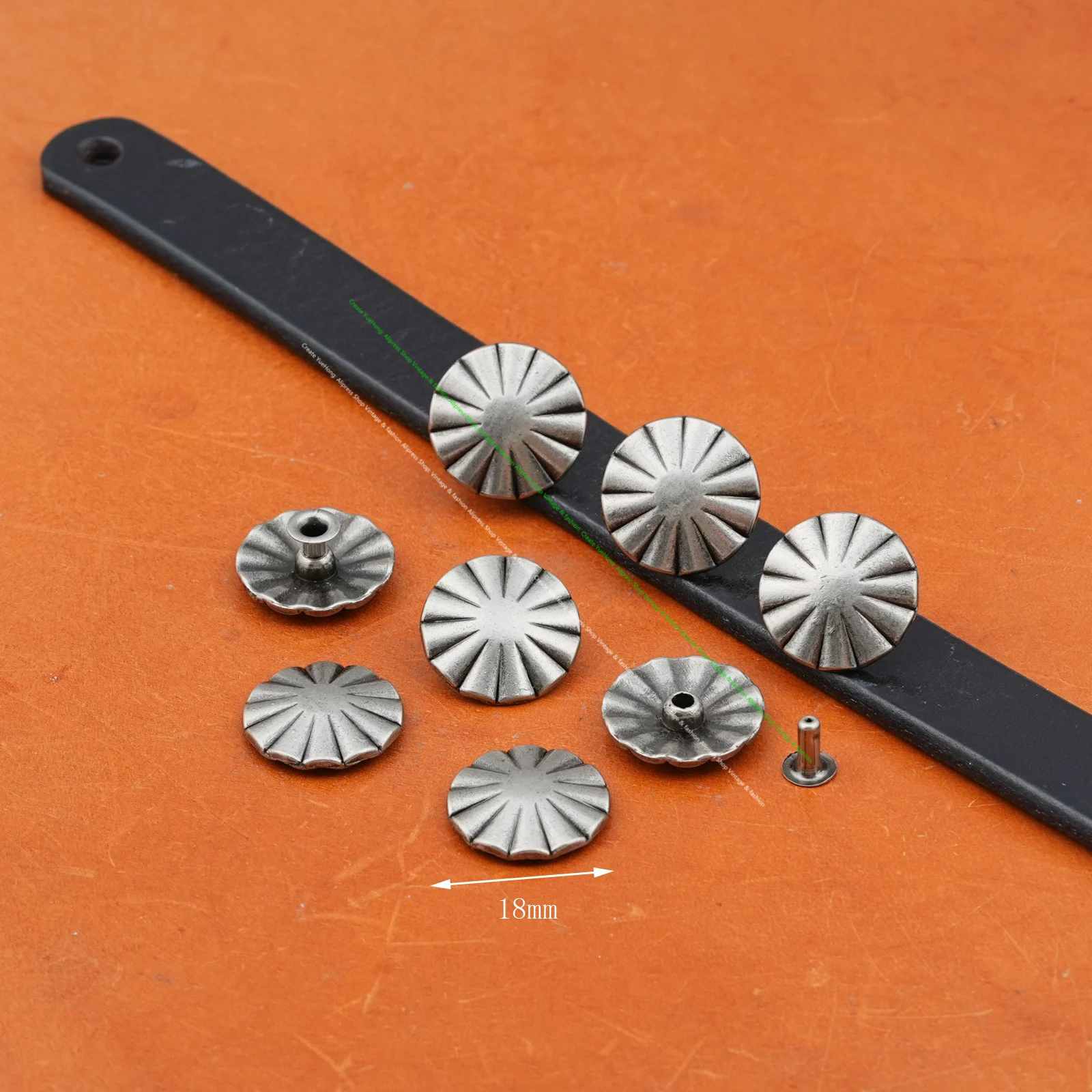 30pcs Antique Silver Domed Flower Pumpkin Mushroom Rivets studs Tack Concho Fastener Leather Craft Belt Decorative Rivet Stud