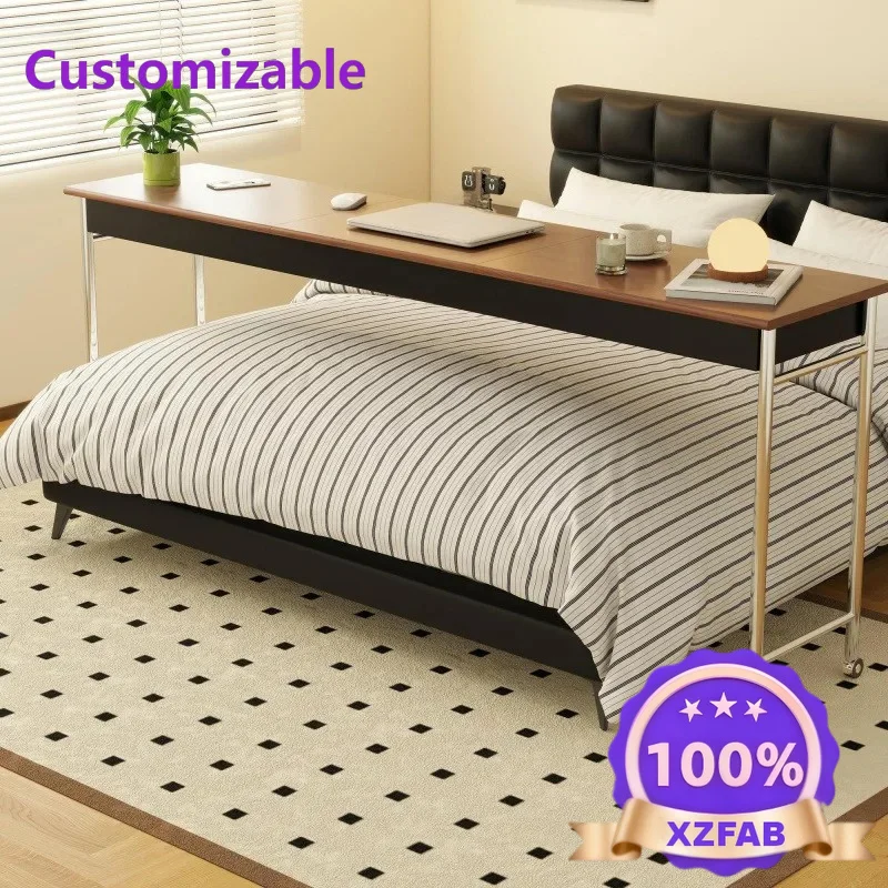 Factory Direct 2026 Dynamic Island cross bed table medieval solid wood bedtable household removable desk bedroom bedside lazy