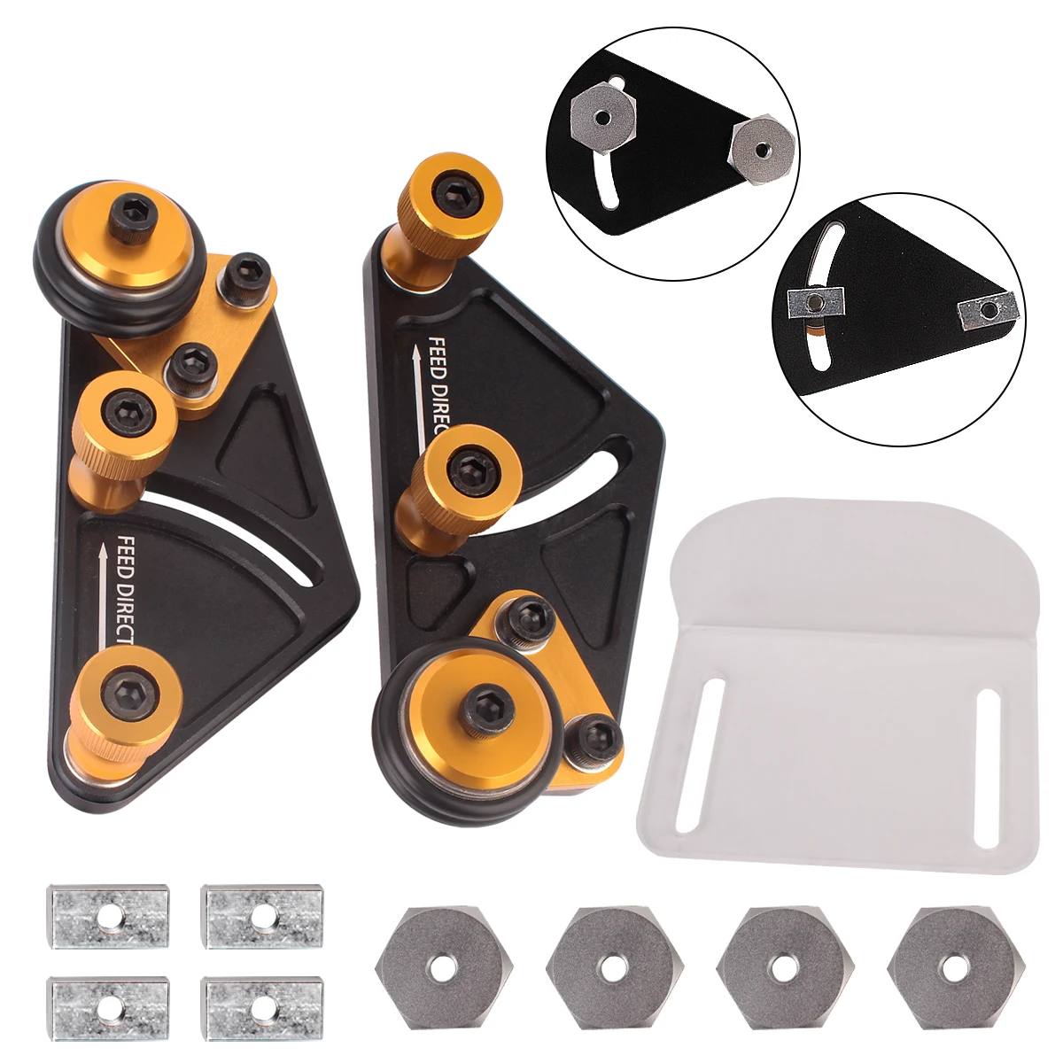 Imagem -06 - Liga de Alumínio Bearing Roller Feeder Feather Loc Board para T-tracks Table Saw Feeding Safety Propelling Tool 19 tipo 30 tipo 75