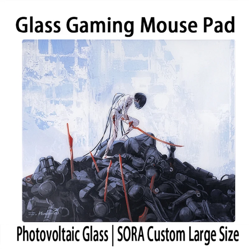 P-Psychological Gear Gaming Glass Mouse Pad YUME Smooth Frosted Surface Desk Mat Tempered Upgrade FPS Office Mousepad Esports