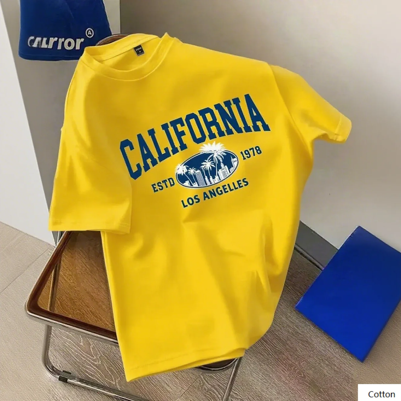 تي شيرت قطني بتصميم ريترو كاليفورنيا لوس أنجلوس 1978 مع طباعة المدينة وشجرة النخيل مثالي للأزياء بدون جهد S-4XL