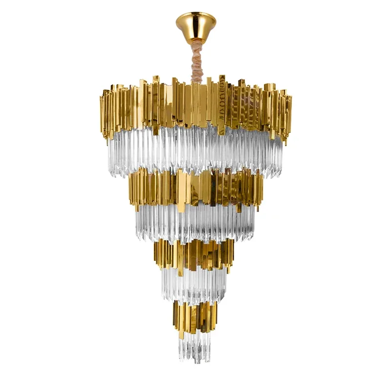 

LED Modern Round Gold Silver Crystal 4 tier Designer Chandelier Lighting Lustre Suspension Luminaire Lampen For Dinning Room