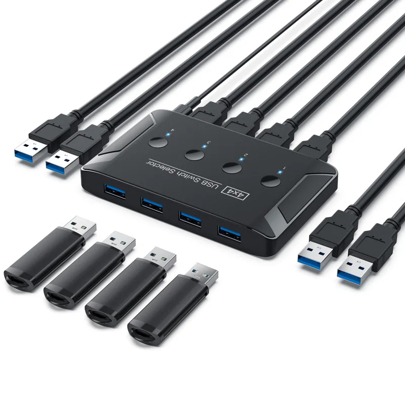 

4 в 4 выхода KVM USB3.0 переключатель общий контроллер концентратор адаптер разветвитель переключатель для ПК ноутбук клавиатура мышь монитор