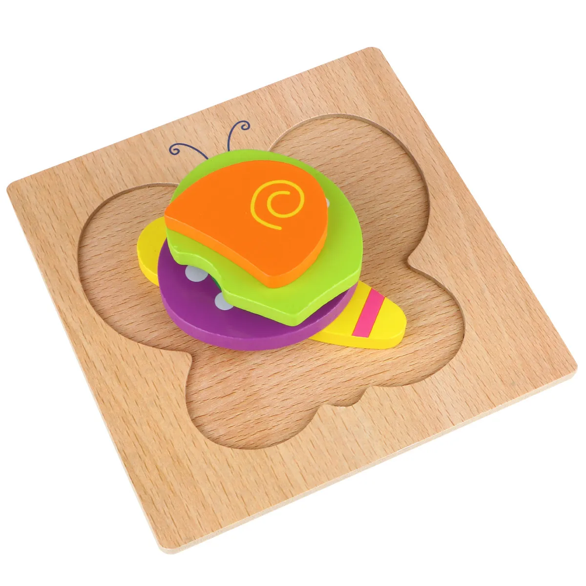 Wooden Animal Car Puzzle Multicolor Early Educational 3D Shape Jigsaw for Baby Toddler Infant Preschool Development