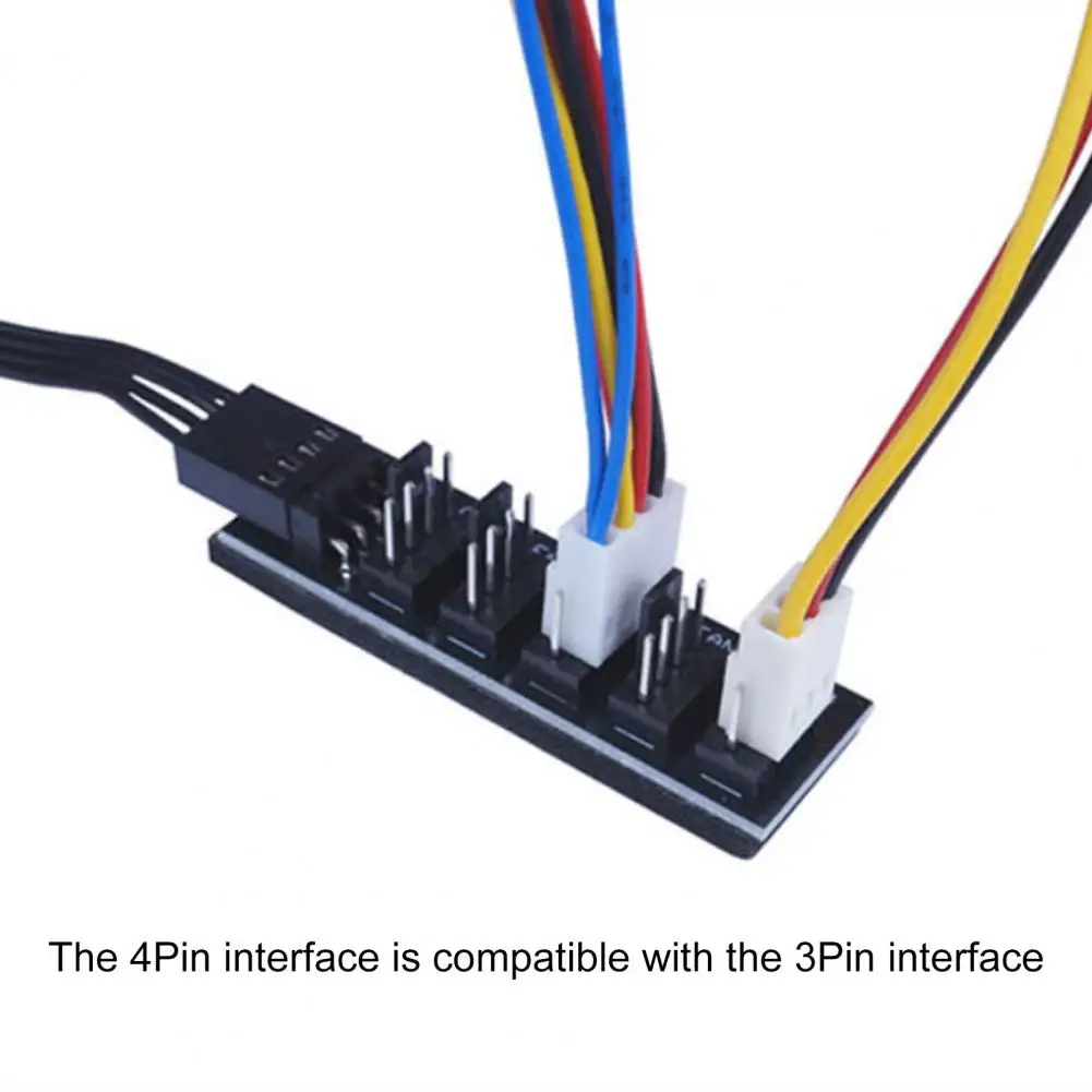 4in1 PWM Temperature Control Fan Hub Extension Cable CPU 4 Pin Adapter Cable Computer Case Power Cable Connector