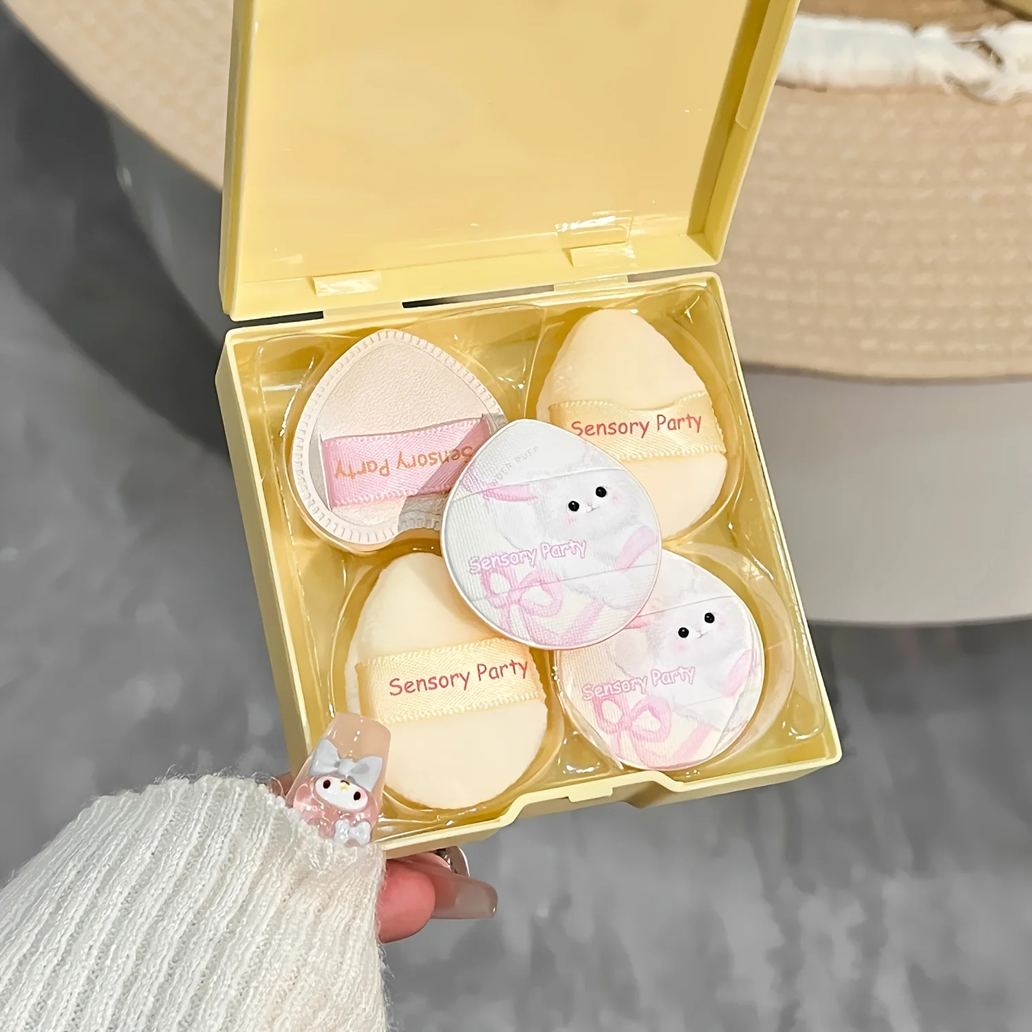 Éponges à pouce en peluche Ultra douces, 5 pièces, pour le maquillage, Application douce pour liquide/poudre/crème, utilisation sèche et humide, ensemble cosmétique mignon