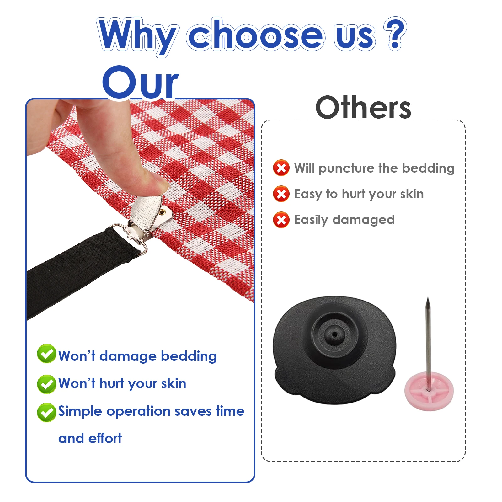 2piece High Elasticity Sheet Grippers Fine Stitching Universal Non-sliding No Loose Thread Colorfast