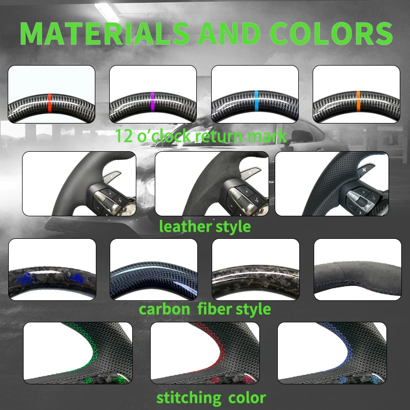 Volant personnalisé adapté pour Hyundai Elantra N Veloster N 2022 – 2025, volant de voiture Led en Fiber de carbone véritable